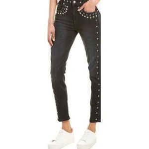 Black denim high waist Jean  Current /Elliot size 32 with grommets